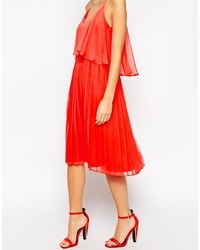 Asos Collection Cami Swing Dress With Pleated Skirt