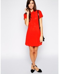 Asos Petite Shirt Dress With Pleated Skirt