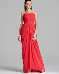 Boutique Gown Strapless Draped Pleated Matte Jersey
