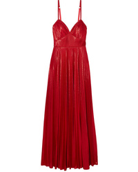 Marchesa Notte Crocheted Med Pleated Lam Gown