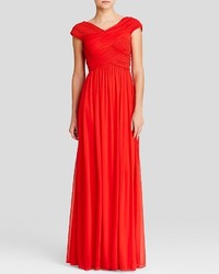 JS Collections Gown Cap Sleeve Pleated