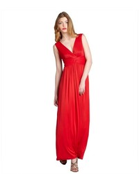 BCBGMAXAZRIA New Red Ruched Jersey Lesley Sleeveless Gown