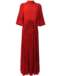 Valentino Pleated Panel Gown