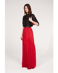 Amanda Wakeley Red Silk Tulle Skirt