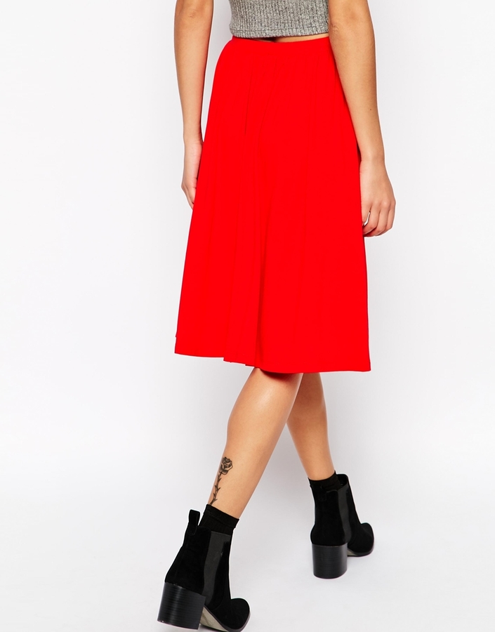 Asos Collection Midi Skater Skirt, $36 | Asos | Lookastic.com