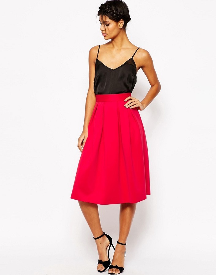 scuba midi skirt