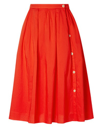 Alex Mill Pleated Cotton Voile Midi Skirt