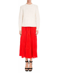 Givenchy Pleated Lace Midi Skirt