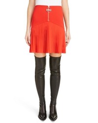 Givenchy Front Zip Pleated Miniskirt