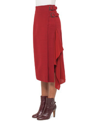 Akris Pleated Back A Line Skirt Miracle Berry