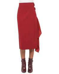 Akris Pleated Back A Line Skirt Miracle Berry