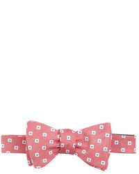 Neiman Marcus Square Neat Silk Bow Tie Red