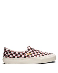 Red Polka Dot Canvas Slip-on Sneakers