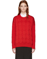 Red Polka Dot Crew-neck Sweater