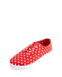 Red Polka Dot Low Top Sneakers