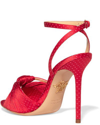 Charlotte Olympia Broadway Polka Dot Embroidered Satin Sandals