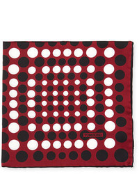 Red Polka Dot Silk Pocket Square