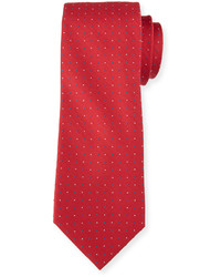 Neiman Marcus Dot Print Silk Tie Red