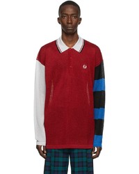 Charles Jeffrey Loverboy Multicolor Fred Perry Edition Knit Glitter Long Sleeve Polo
