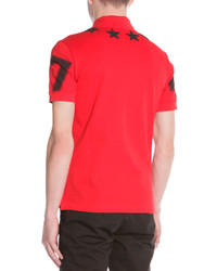 Givenchy 74 Star Trim Polo Red