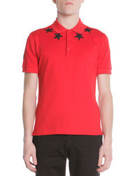 Givenchy 74 Star Trim Polo Red