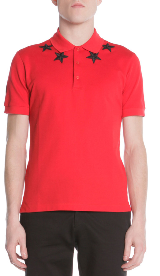 givenchy star polo red