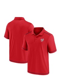 FANATICS Branded Red Washington Nationals Primary Team Logo Polo