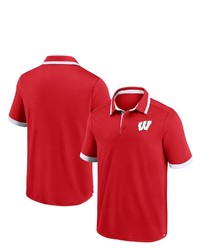 FANATICS Branded Red Wisconsin Badgers Color Block Polo