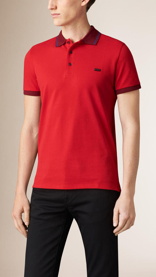 burberry red polo shirt