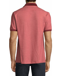 Ermenegildo Zegna Contrast Trim Pique Polo Shirt Red