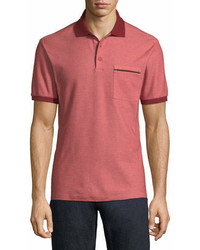 Ermenegildo Zegna Contrast Trim Pique Polo Shirt Red