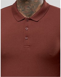 Asos Extreme Muscle Jersey Polo Shirt In Red