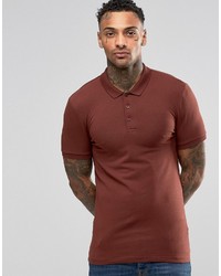 Asos Extreme Muscle Jersey Polo Shirt In Red