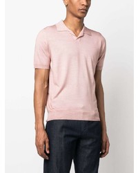 Canali Fine Knit Shortsleeved Polo Shirt