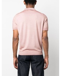 Canali Fine Knit Shortsleeved Polo Shirt