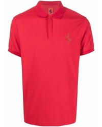 Ferrari Logo Print Short Sleeved Polo Shirt