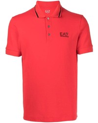 Ea7 Emporio Armani Logo Print Short Sleeved Polo Shirt