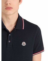 Moncler Logo Stripes Cotton Piqu Polo Shirt