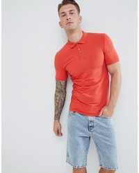 ASOS DESIGN Muscle Fit Polo In Jersey In Red