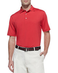 Peter Millar Performance E4 Solid Polo Red