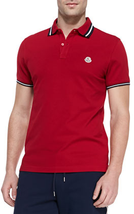 red moncler polo shirt