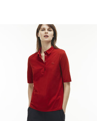 Lacoste Pleated Back Cotton Jersey Polo