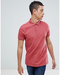 ASOS DESIGN Polo With Collar In Pique In Red