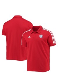 adidas Red Bayern Munich 3 Stripes Primegreen Polo