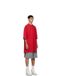 Random Identities Red Oversized Cut Out Polo