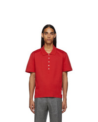 Thom Browne Red Relaxed Fit Polo