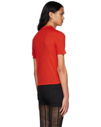Dion Lee Red Wool Polo