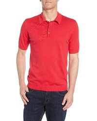 Bugatchi Regular Fit Polo In Berry At Nordstrom