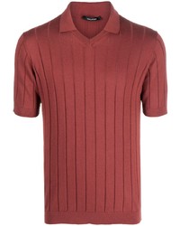 Tagliatore Ribbed Knit Short Sleeve Polo Shirt