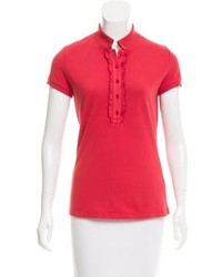 Moncler Ruffle Trimmed Polo Top W Tags